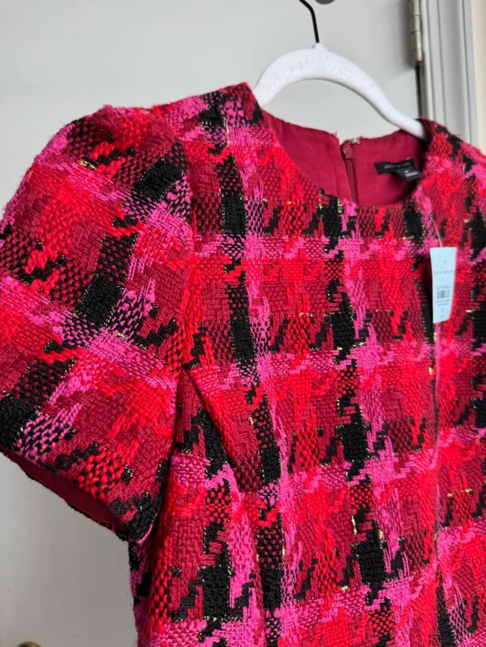 NWT Ann Taylor pink and black tweed dress and Blazer set size 0 petite - Picture 7 of 16